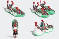 Here's a detailed look at the Trae Young 1 themed shoes (Image via Sportskeeda)